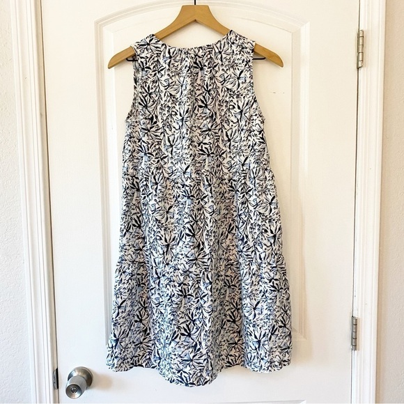 LUCKY BRAND 100% Linen Blue Floral Babydoll Tiered Dress Lightweight - Picture 4 of 6